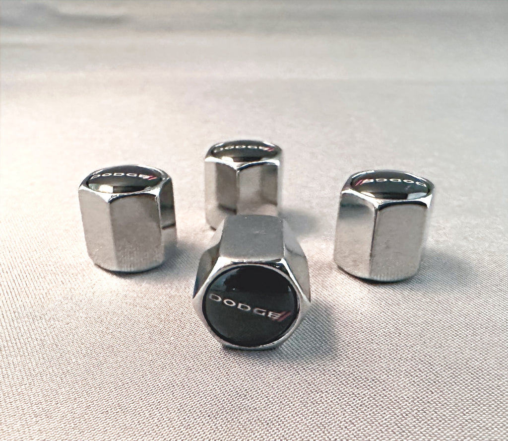 4x Chrome Hex Tire Valve Caps | for Dodge image 1