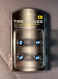 4x Chrome Blue/White Tire Valve Caps | for BMW image 0
