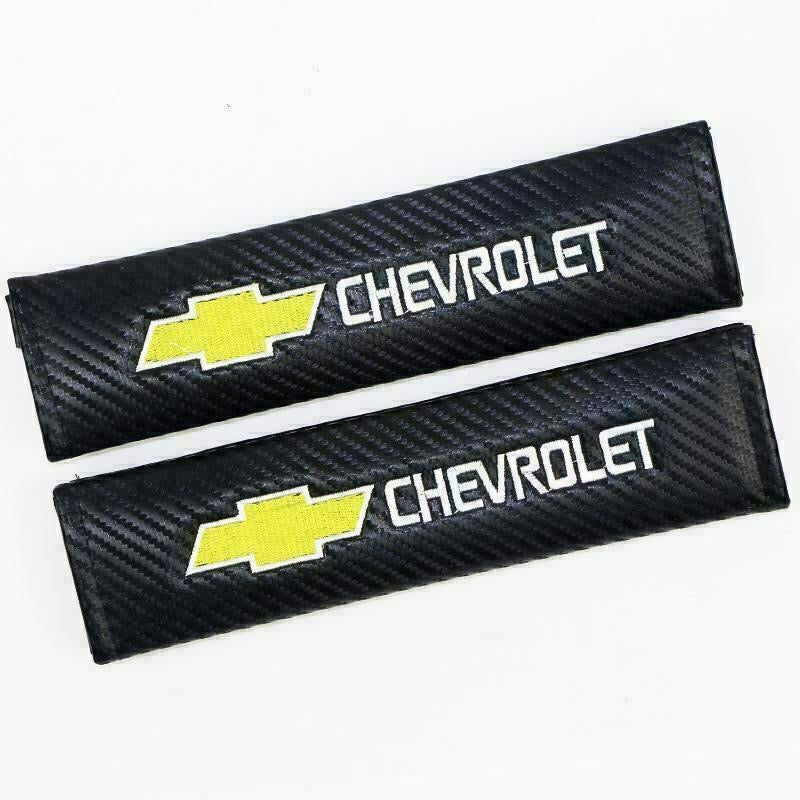 2x Seatbelt Cover Carbon Fiber Look | for Chevrolet image 0