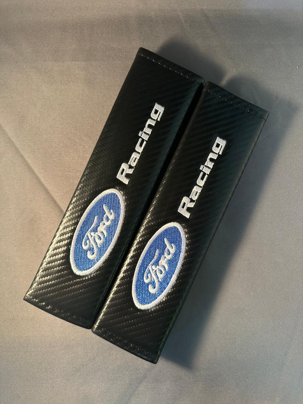 2x Seatbelt Covers Carbon Fiber Look | for Ford Racing image 0