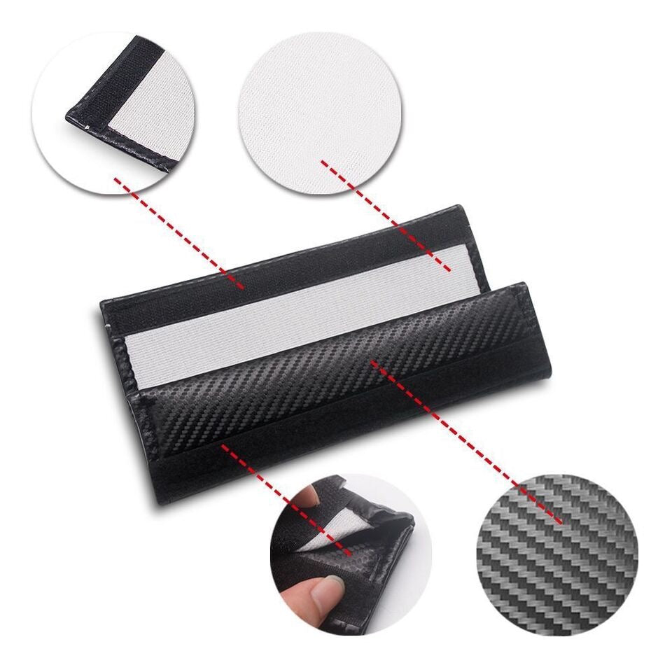 2x Carbon Fiber Look Seatbelt Covers | for BMW M Series image 1