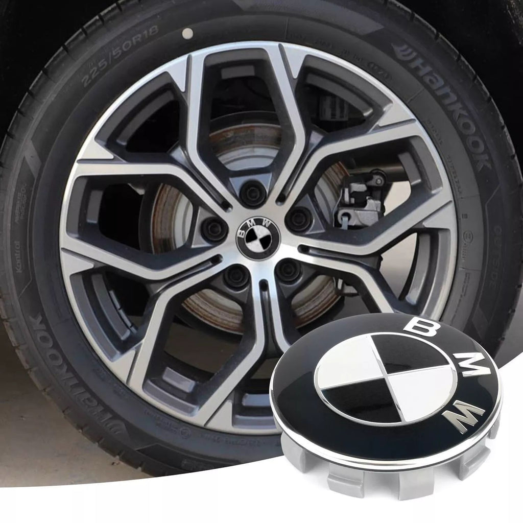 4x Black & White Hood Emblem | for BMW image 1