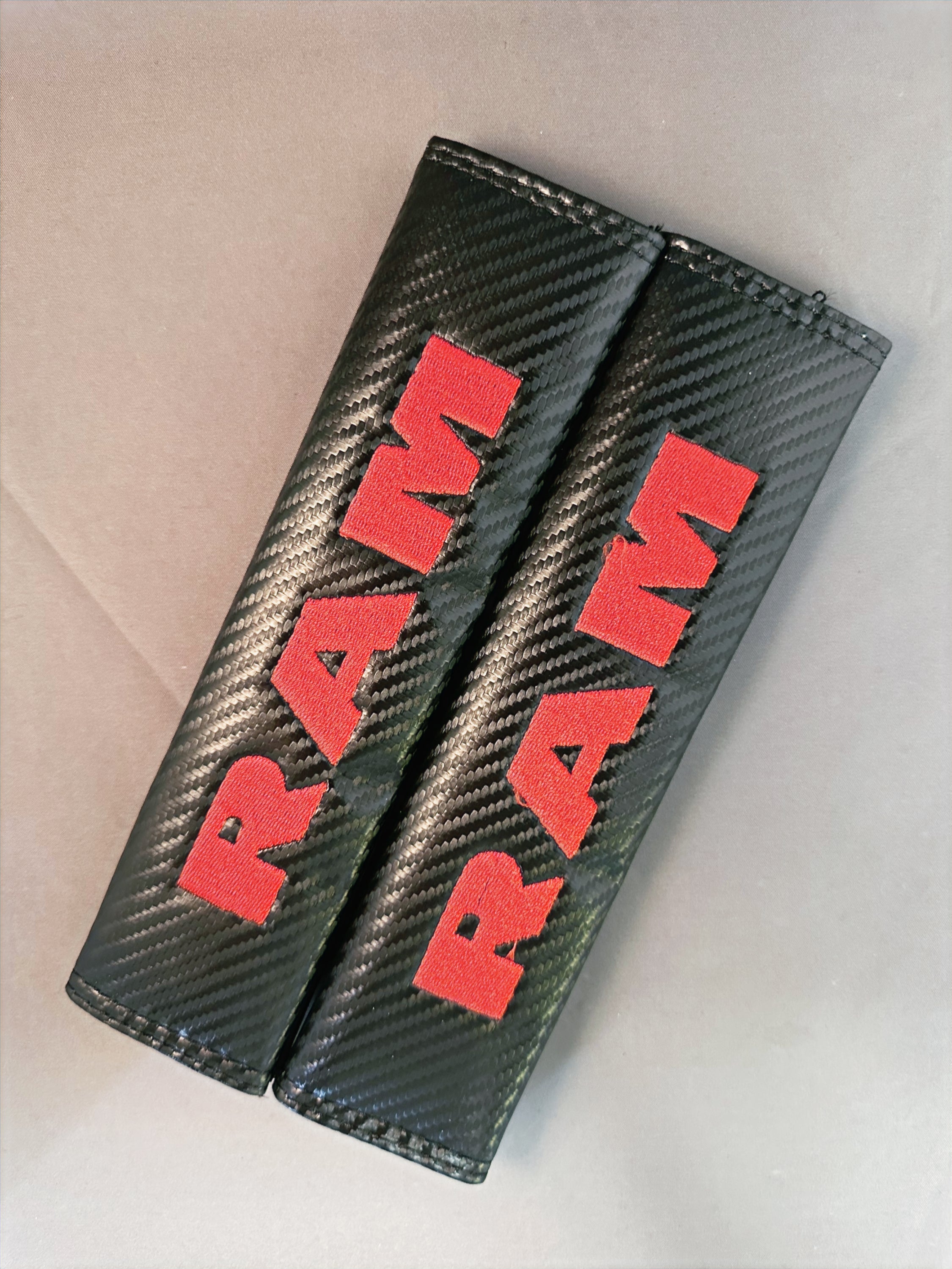 2x Seatbelt Covers Carbon Fiber Look | for Dodge RAM image 0