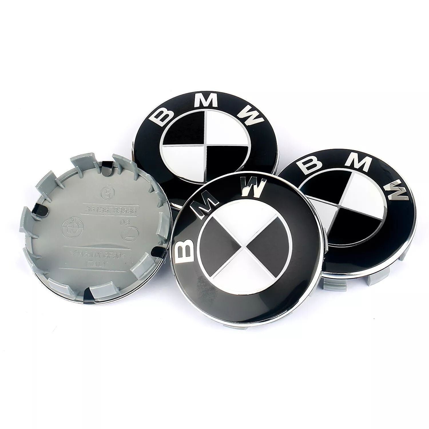 4x Black & White Hood Emblem | for BMW image 2