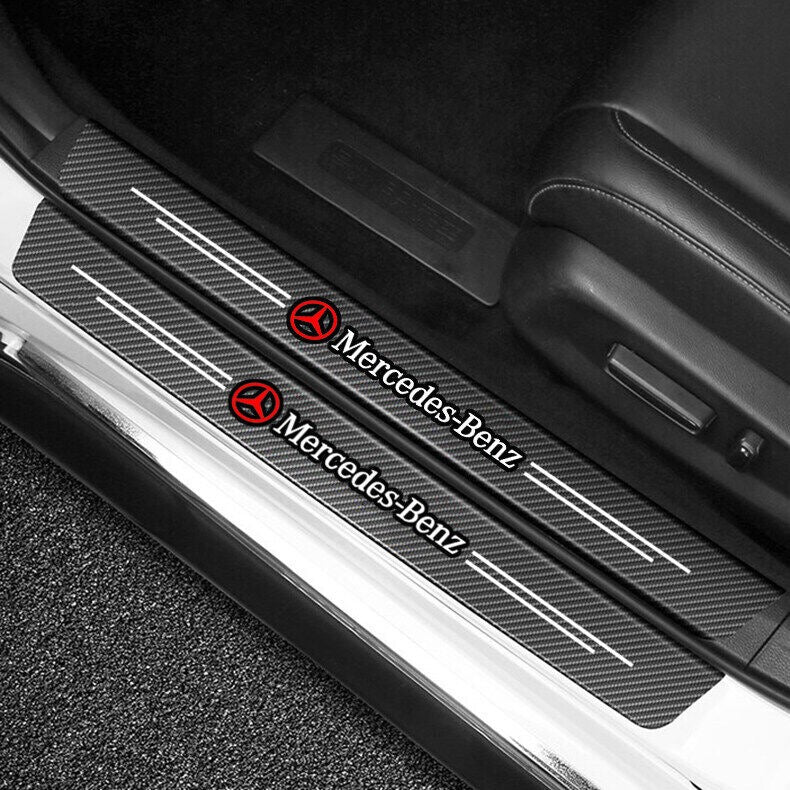 4x Door Sill Protectors Carbon Fiber Look | Mercedes-Benz image 0
