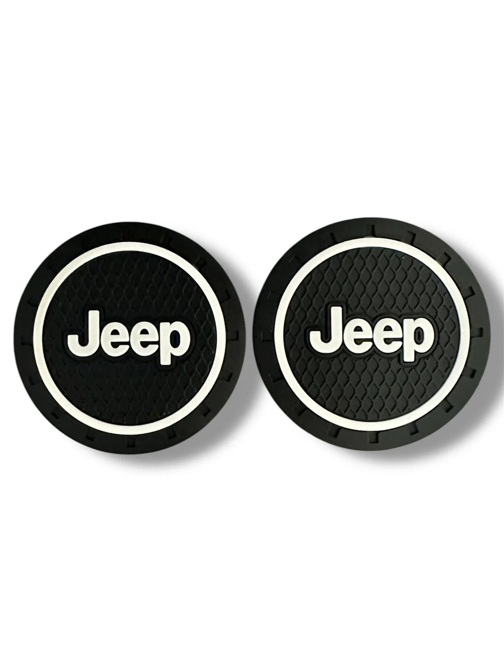 Cup Coasters Black w/White Ring | for Jeep image 0