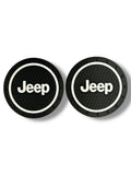 Cup Coasters Black w/White Ring | for Jeep image 0