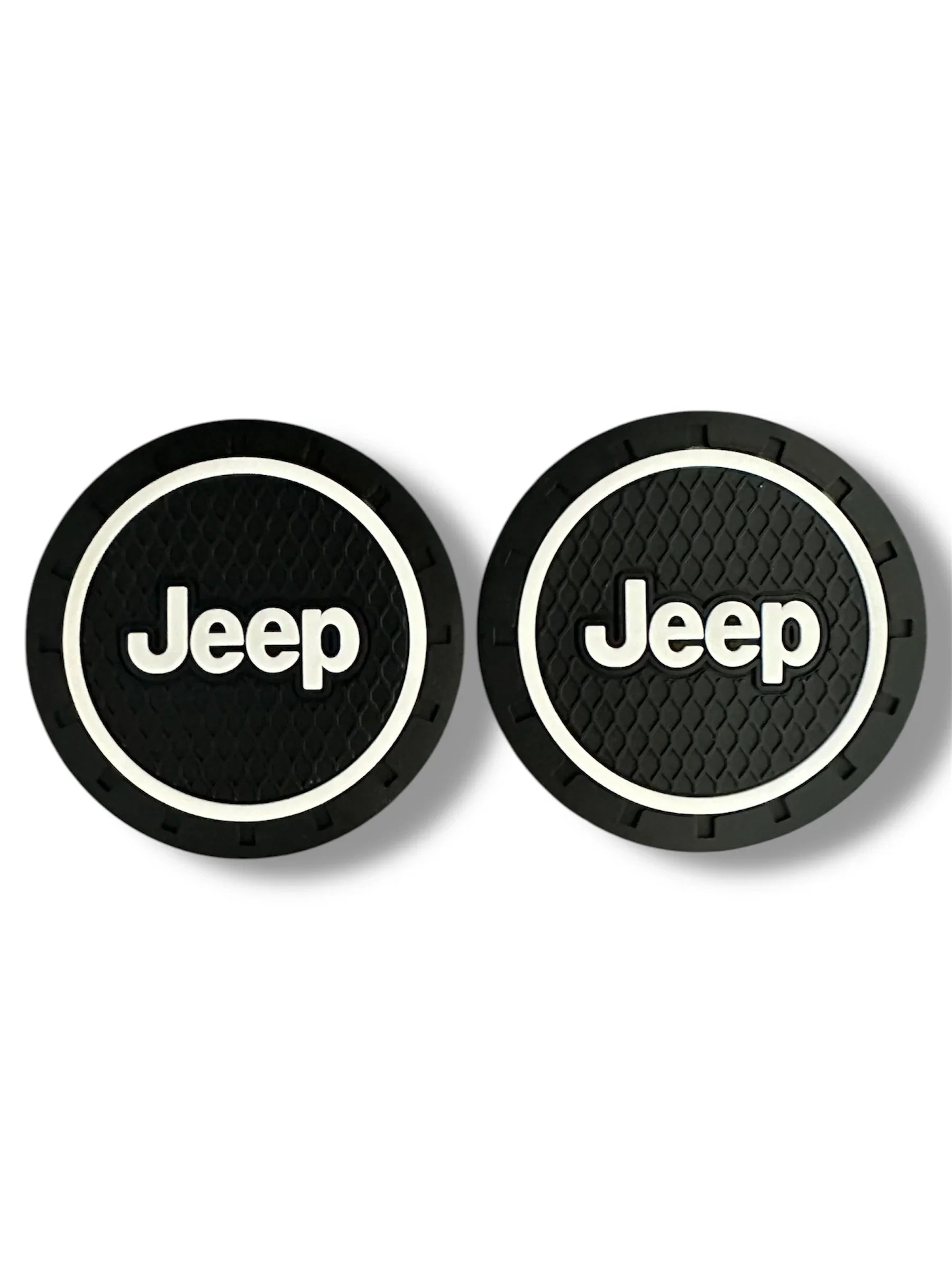 Cup Coasters Black w/White Ring | for Jeep image 0