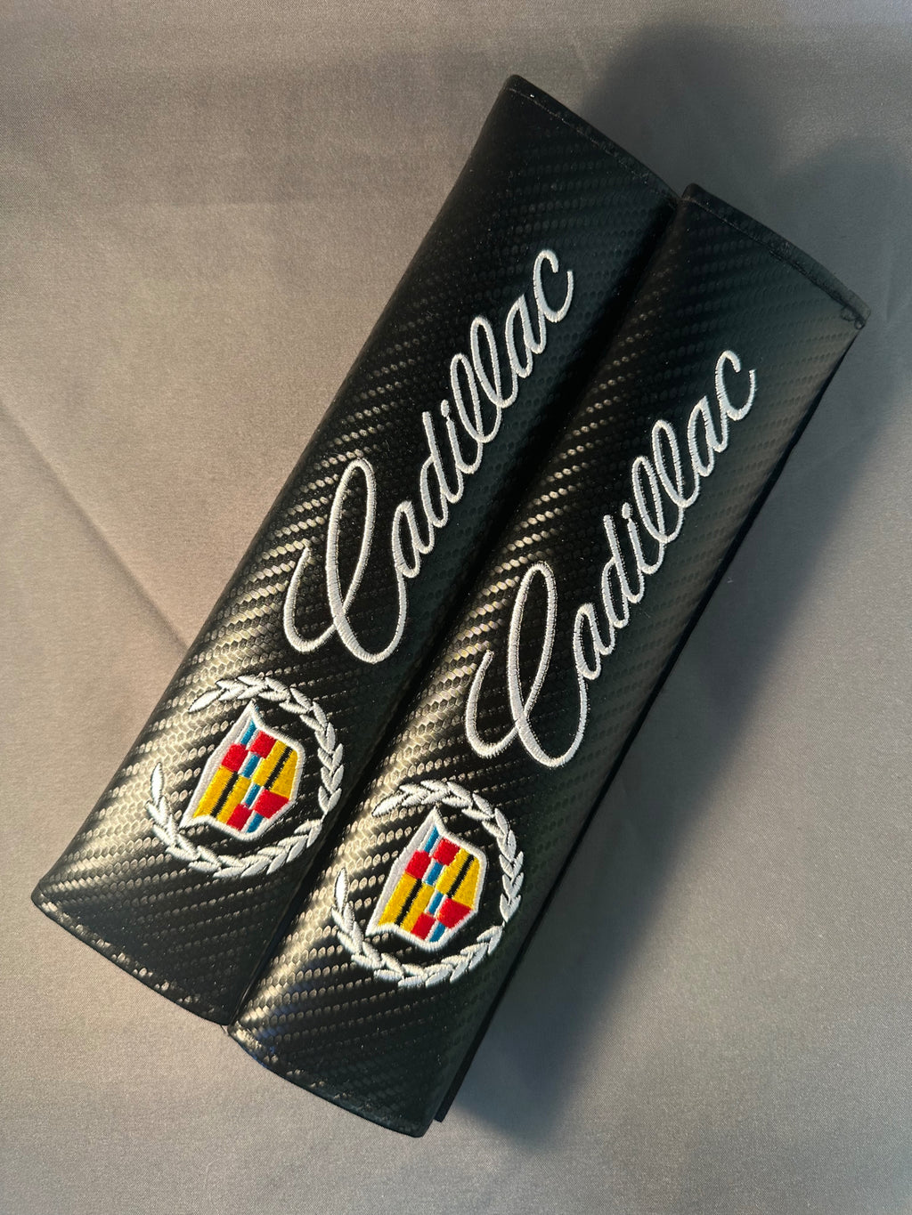 2x Seatbelt Covers Carbon Fiber Look | for Cadillac image 0