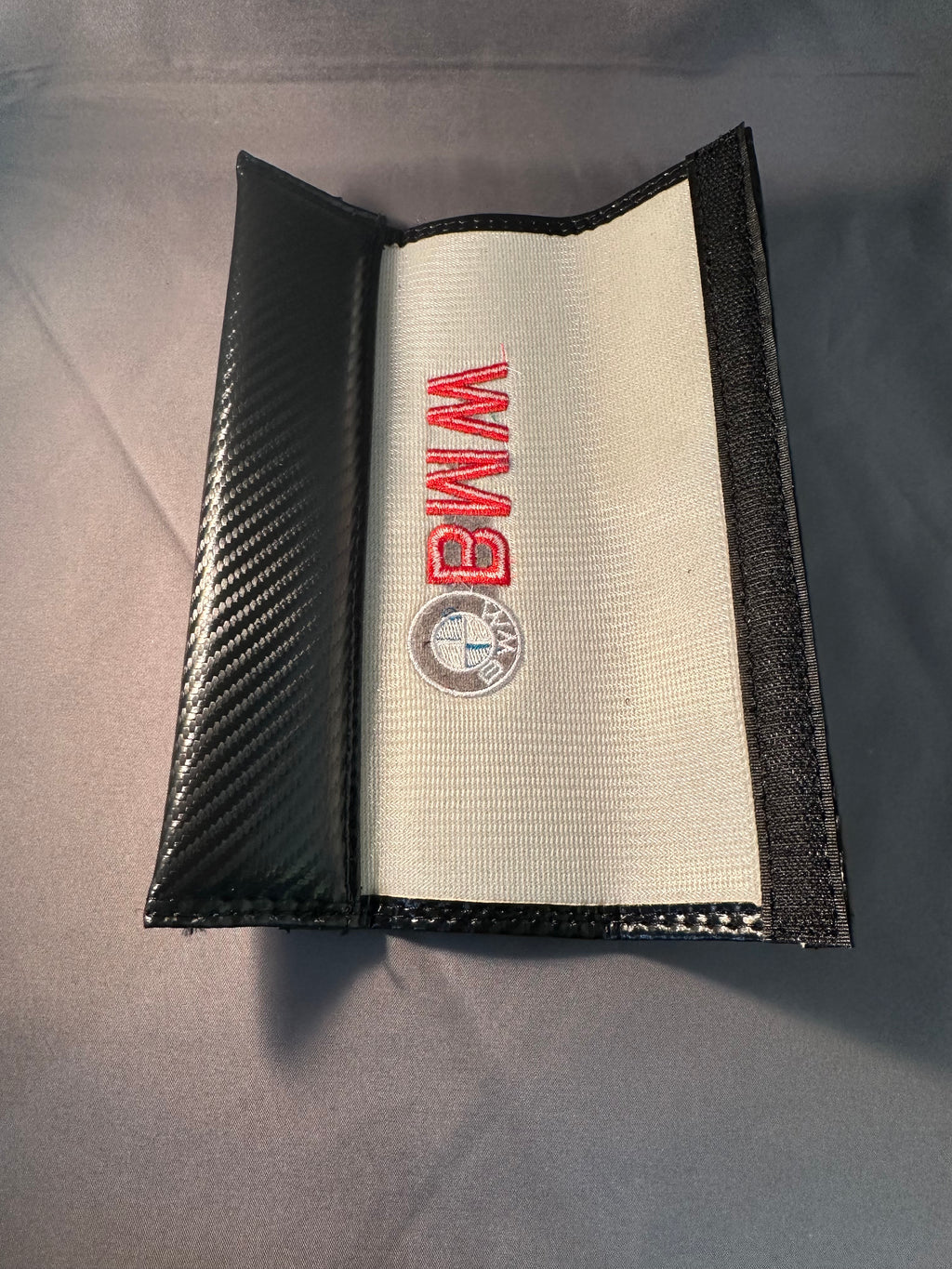 2x Black Carbon Fiber Look Seatbelt Cover | for BMW image 1