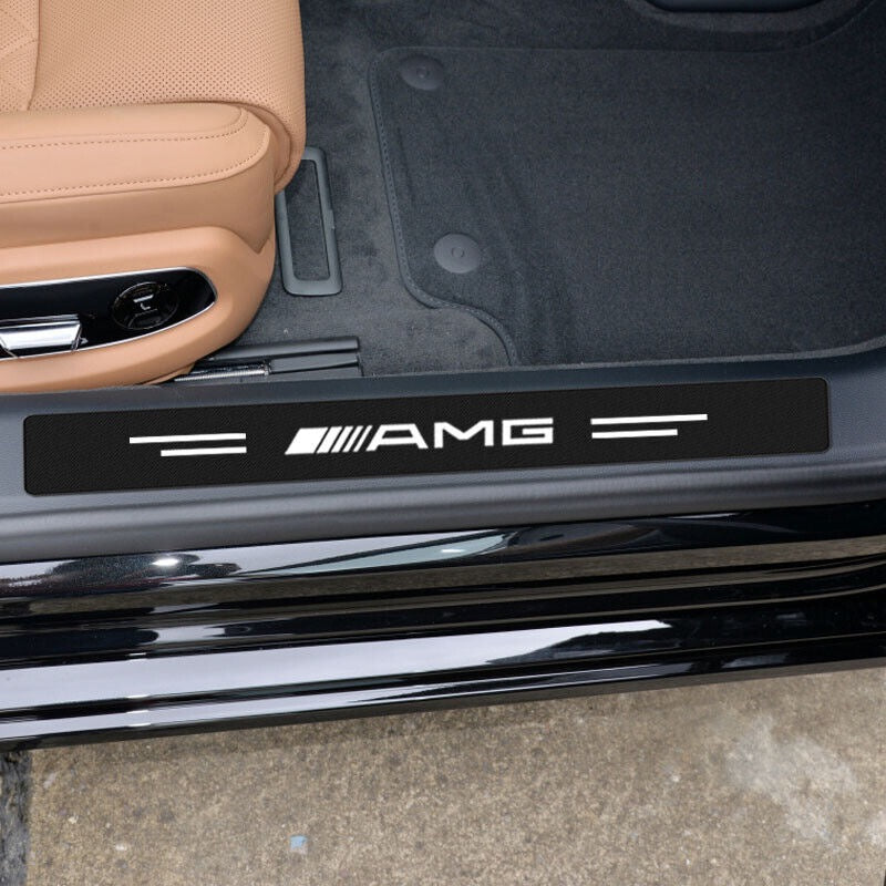4x Door Sill Protector Carbon Fiber Look | for Mercedes-Benz AMG image 2