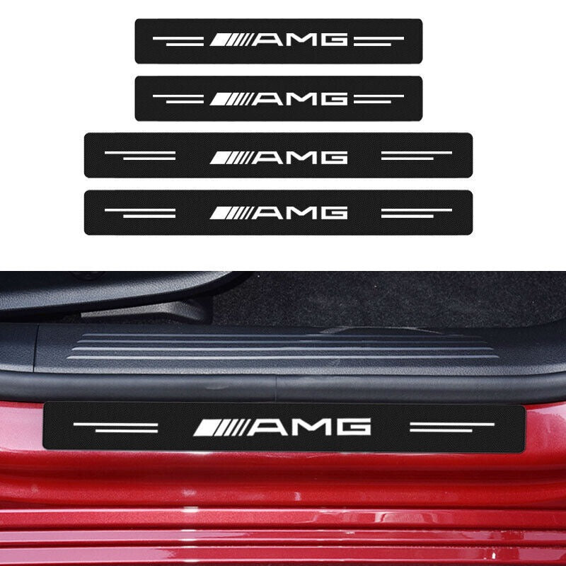 4x Door Sill Protector Carbon Fiber Look | for Mercedes-Benz AMG image 1