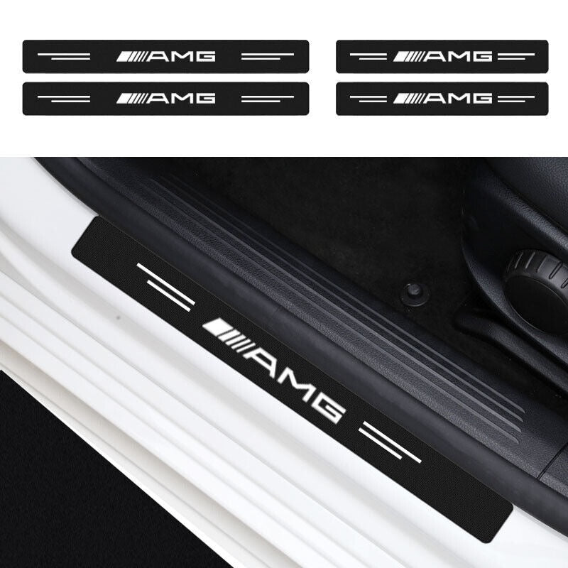 4x Door Sill Protector Carbon Fiber Look | for Mercedes-Benz AMG image 0