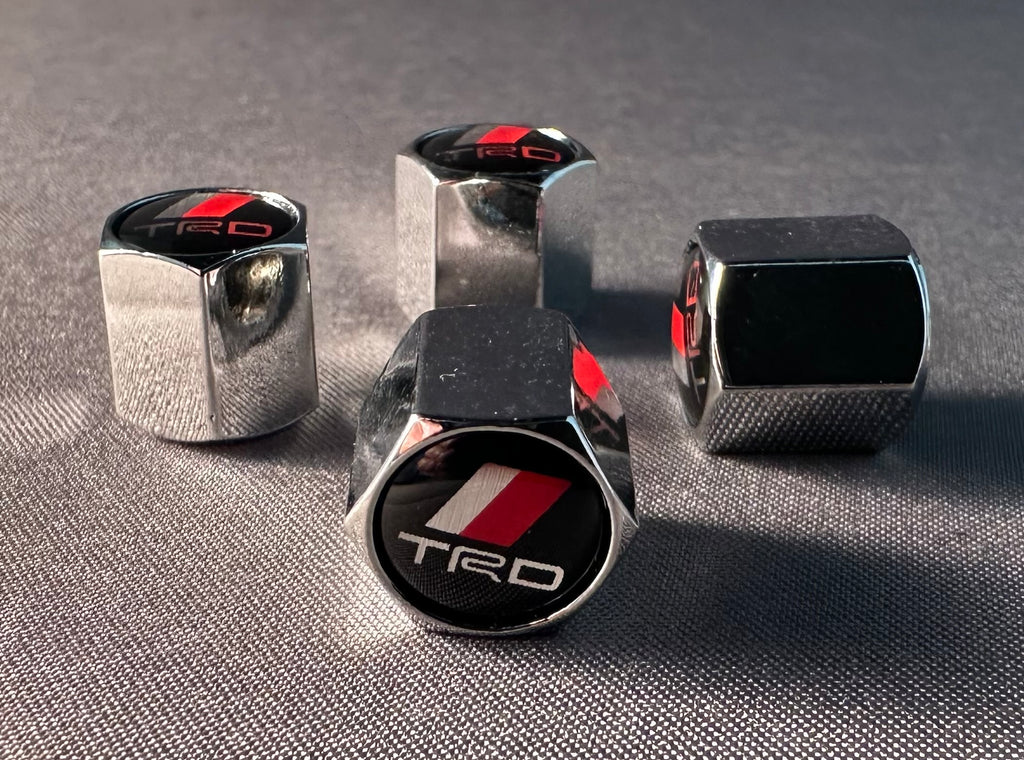 4x Chrome Tire Valve Caps | for Toyota TRD image 0