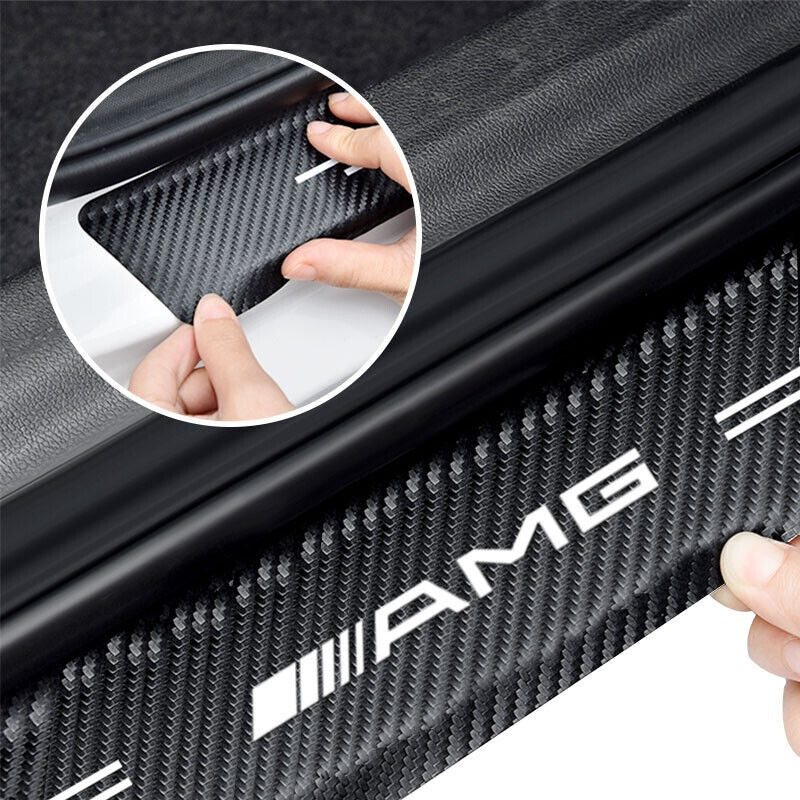 4x Door Sill Protector Carbon Fiber Look | for Mercedes-Benz AMG image 4
