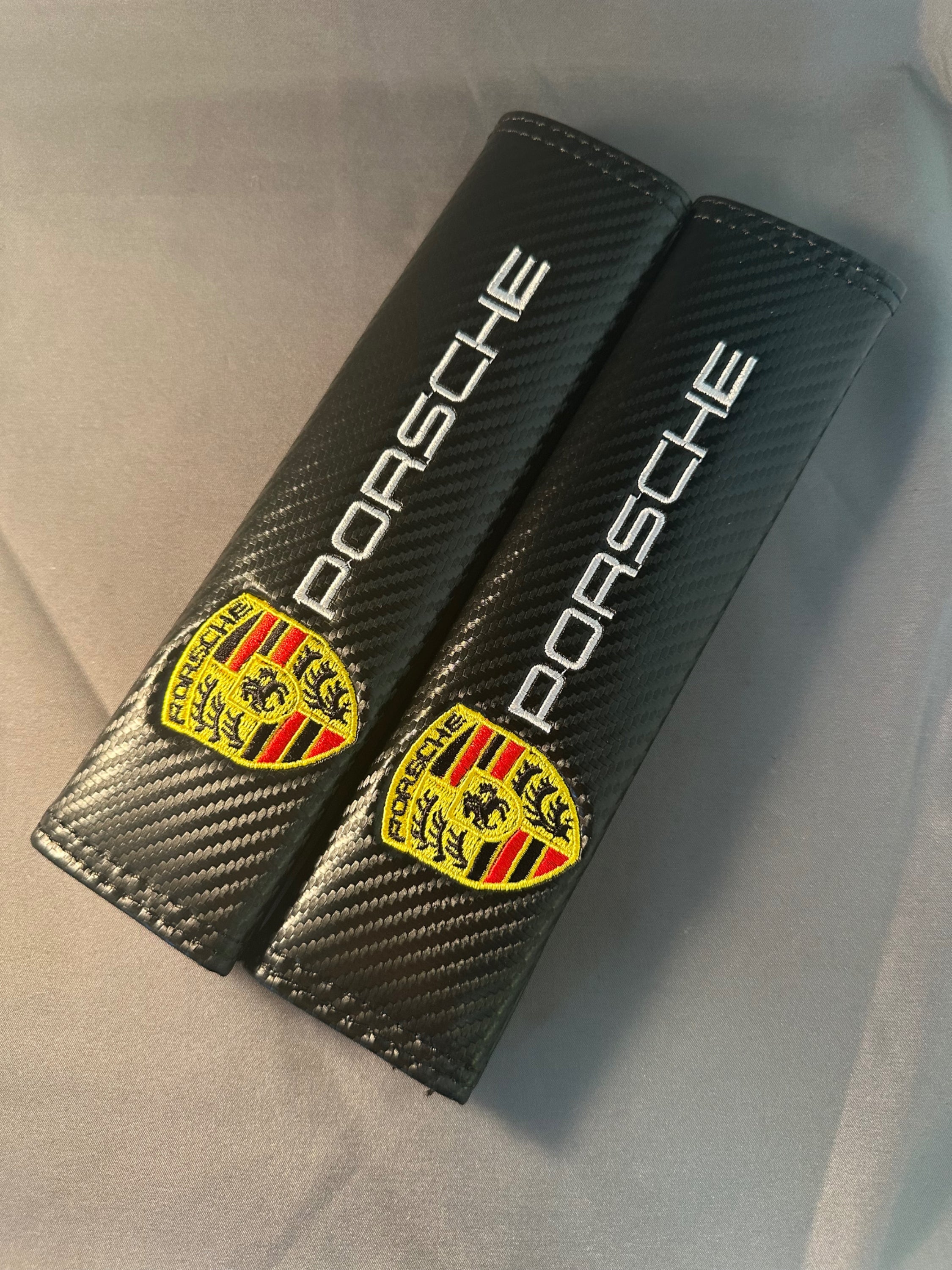 2x Seatbelt Covers Carbon Fiber Look | for Porsche image 0