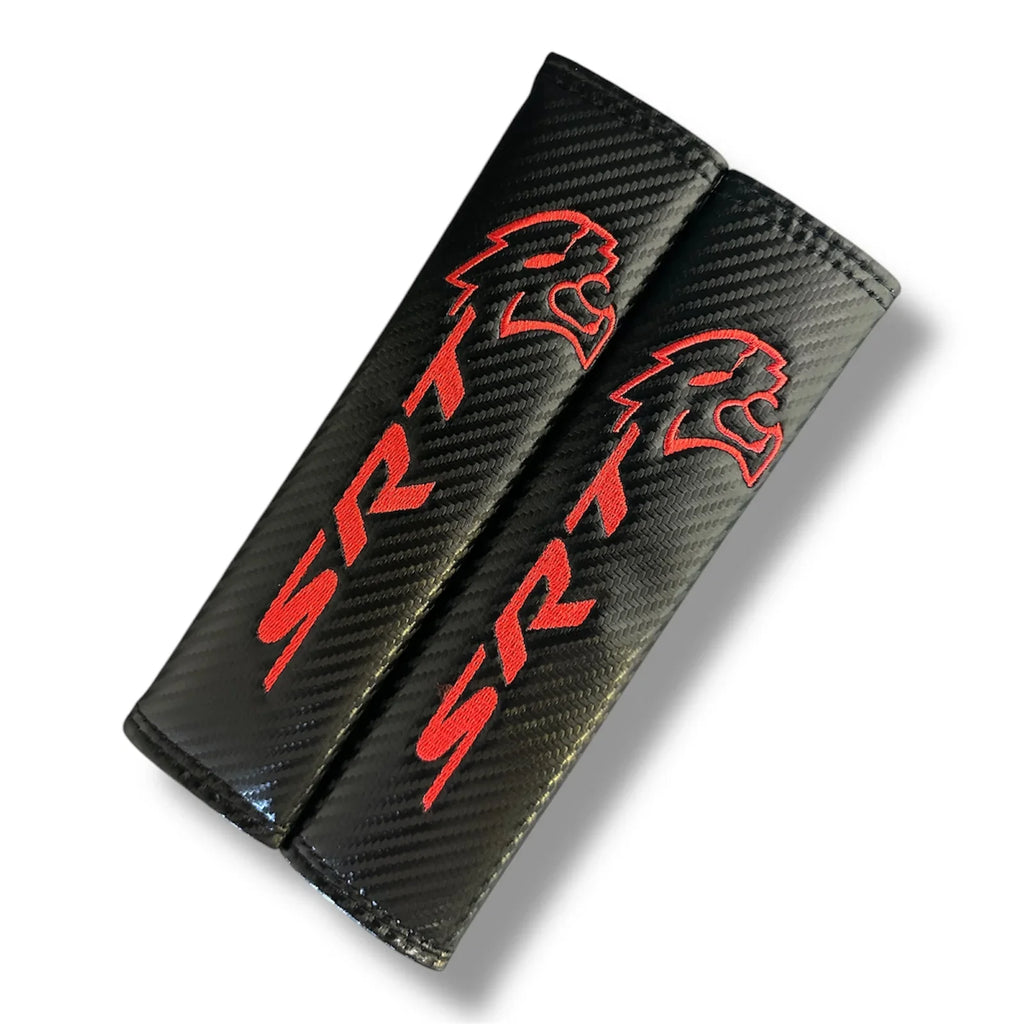 2x Seatbelt Covers Carbon Fiber Look | for Dodge Hellcat image 0
