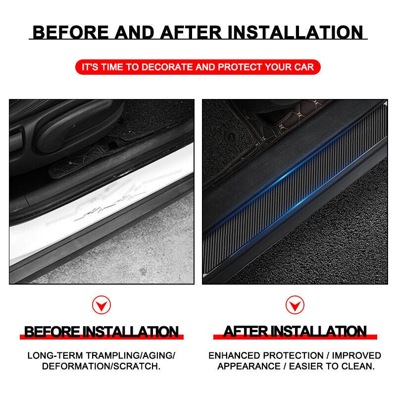 4x Door Sill Protectors Carbon Fiber Look | for Dodge image 3