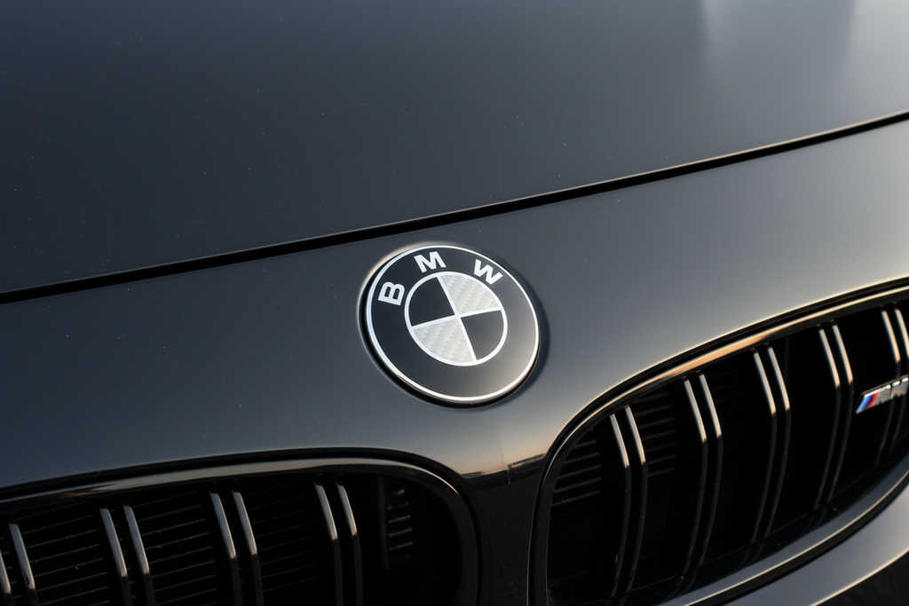 BMW Black Carbon Fiber Hood Emblem