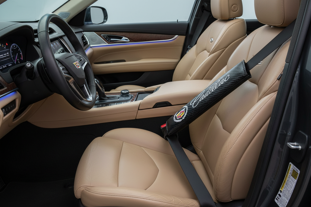 Cadillac Carbon Fiber Seatbelt Covers