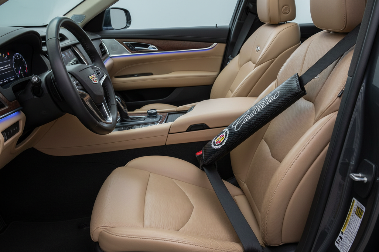 Cadillac Carbon Fiber Seatbelt Covers