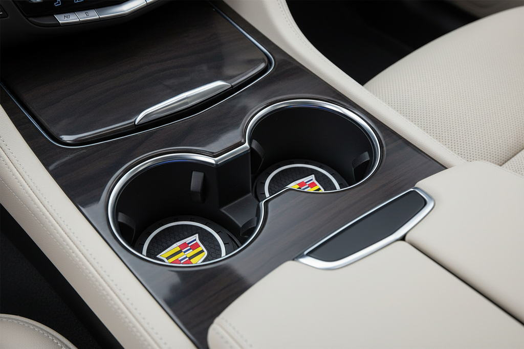 Cadillac Cup Coasters with White Ring