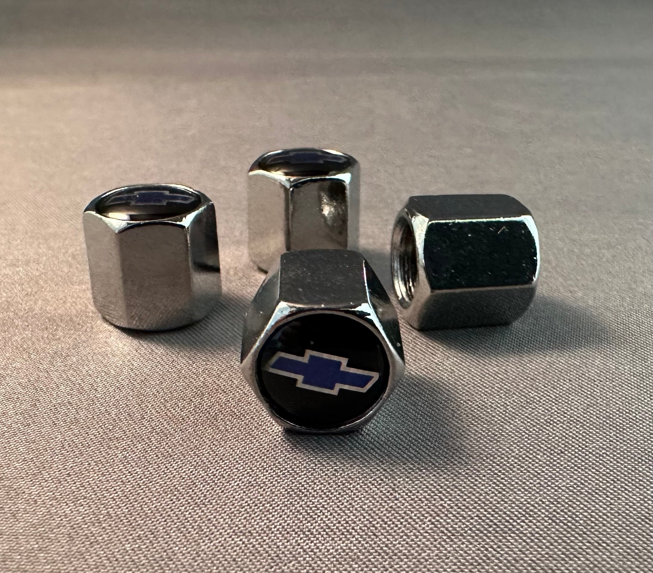 4x Chrome Tire Valve Caps | for Chevrolet image 1