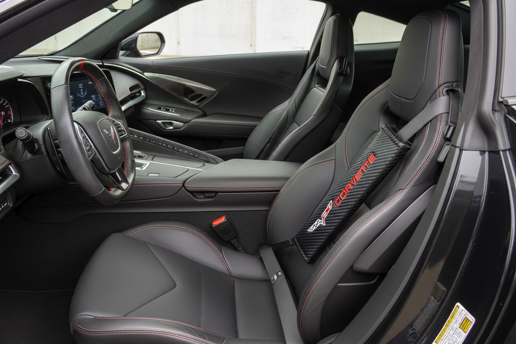 Chevy Corvette Carbon Fiber Seatbelt Covers