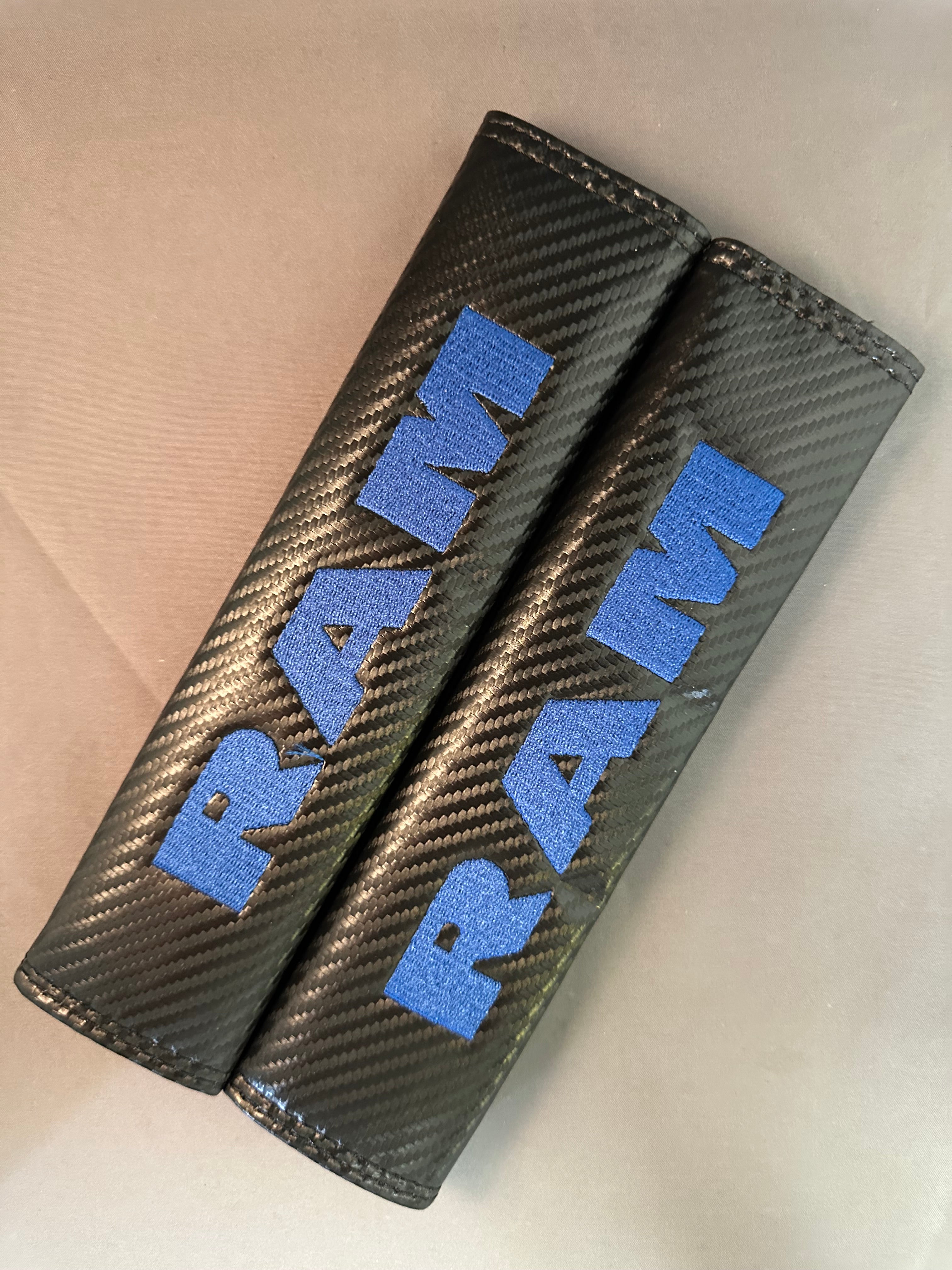 2x Seatbelt Covers Carbon Fiber Look | for Dodge RAM image 1