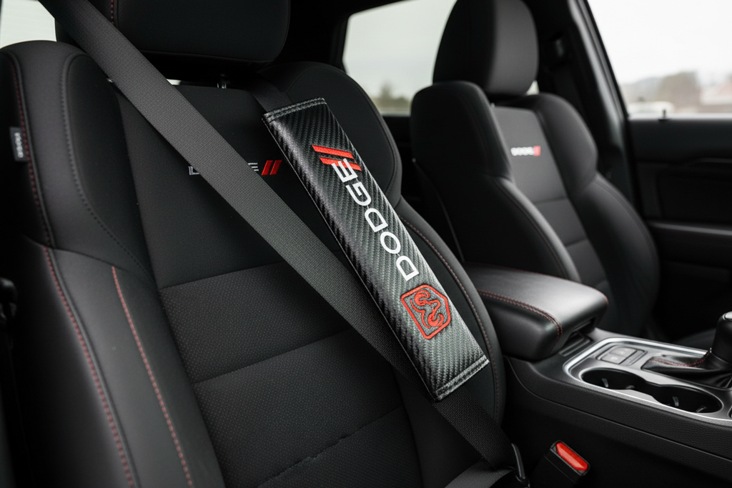 Dodge Carbon Fiber Seatbelt Covers