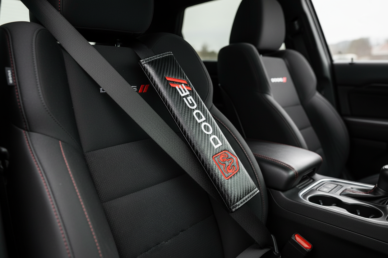 Dodge Carbon Fiber Seatbelt Covers
