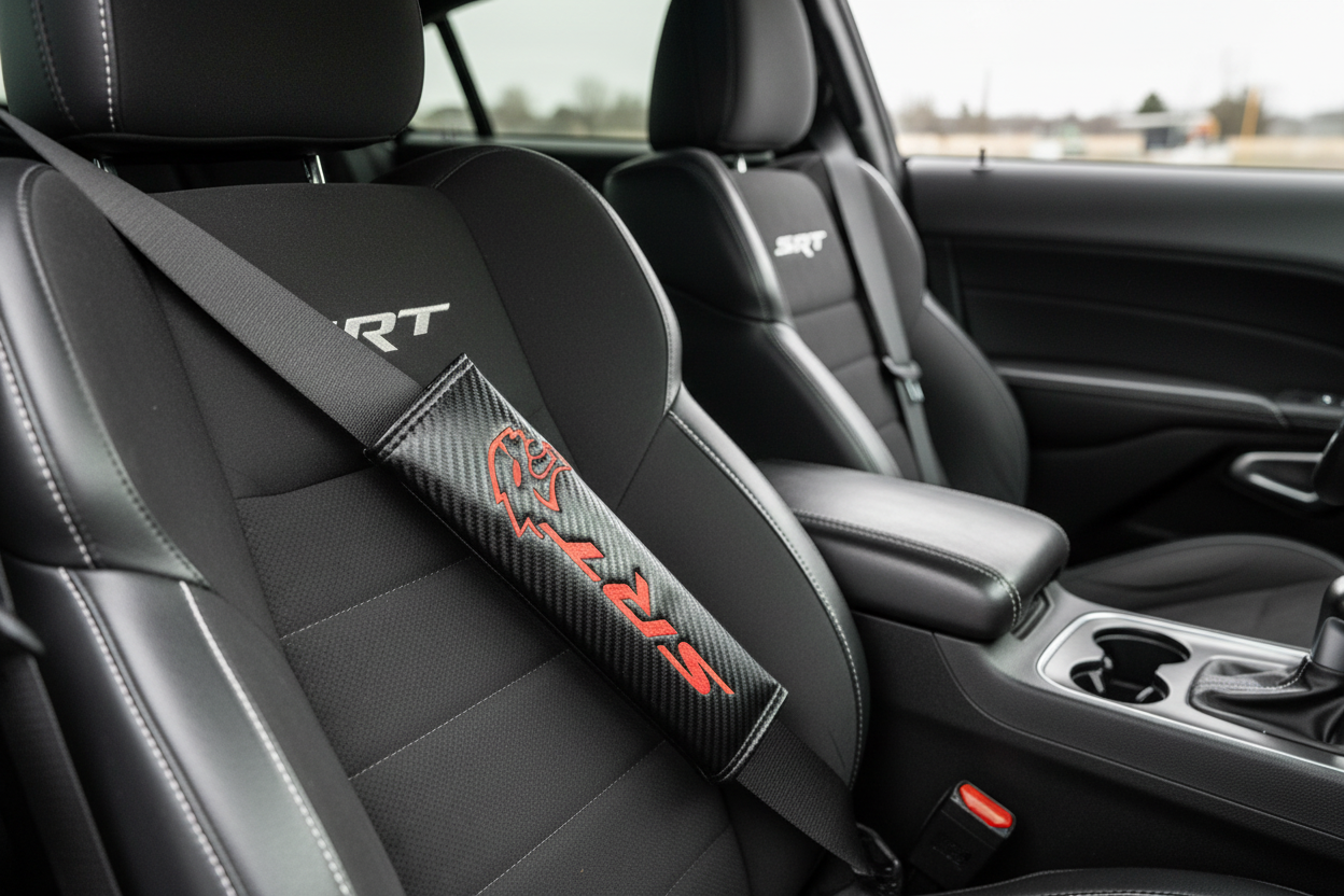 Dodge Hellcat Carbon Fiber Seatbelt Covers