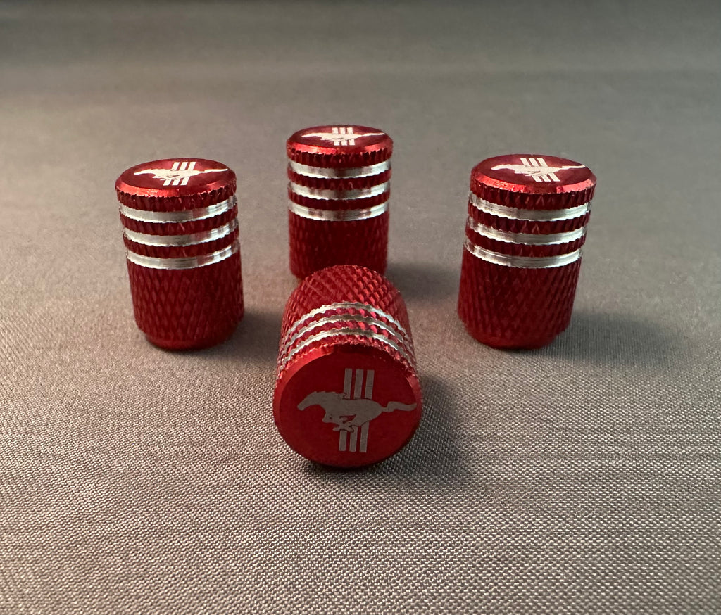 4x Tire Valve Caps | for Ford Mustang image 1
