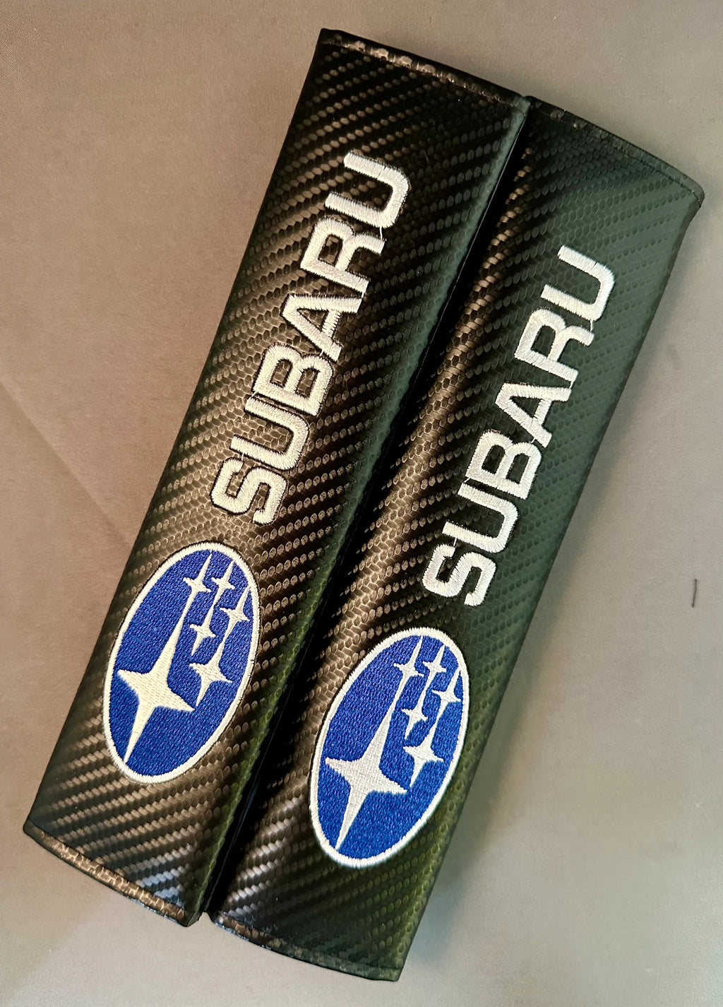 2x Seatbelt Covers Carbon Fiber Look | for Subaru image 0