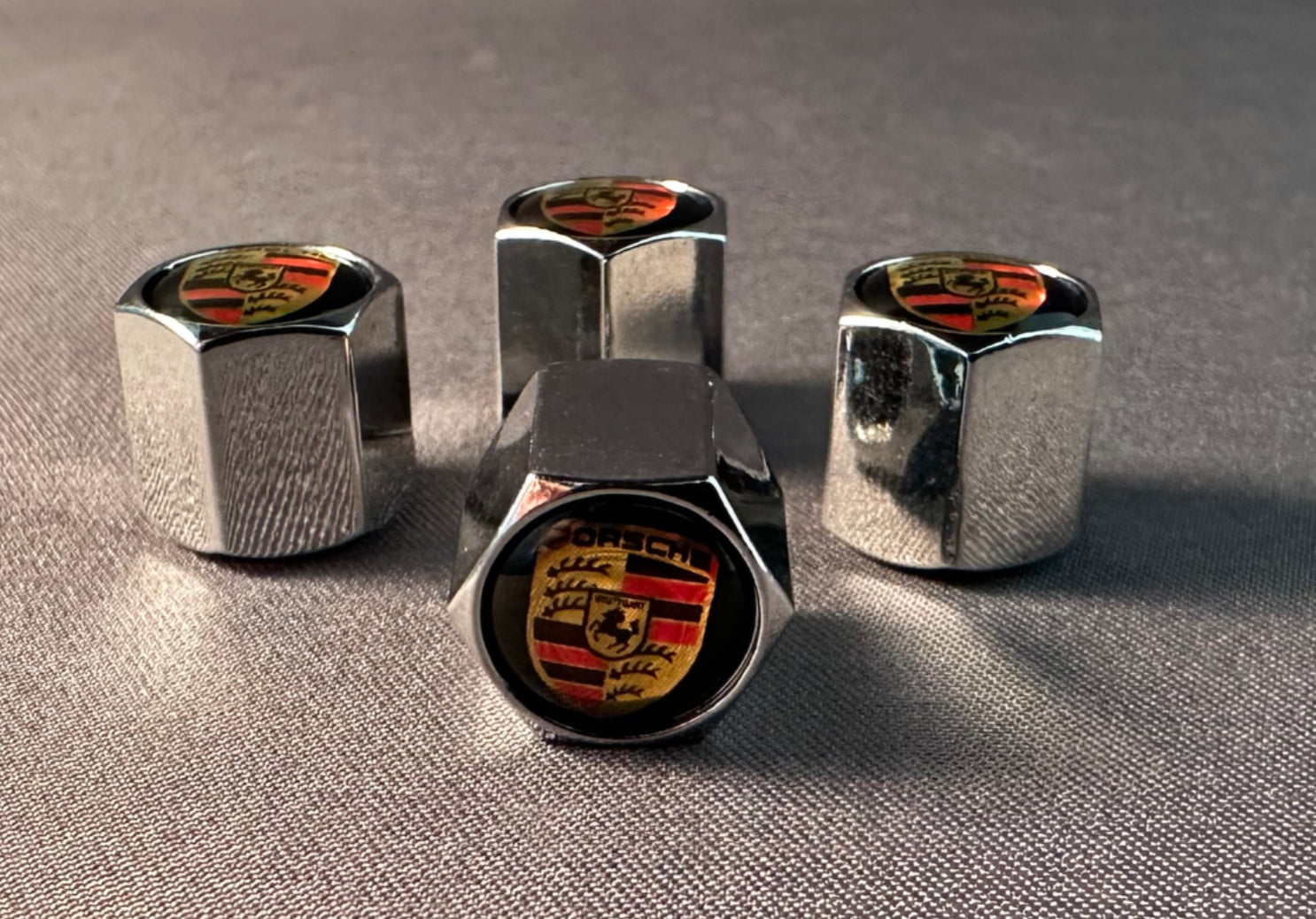 Chrome Hex Tire Valve Caps | for Porsche image 0