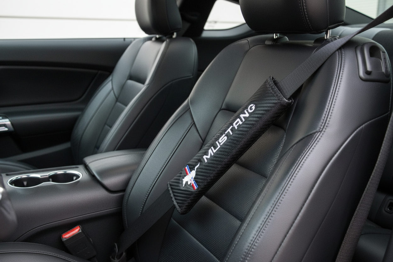 Ford Mustang Carbon Fiber Seatbelt Covers